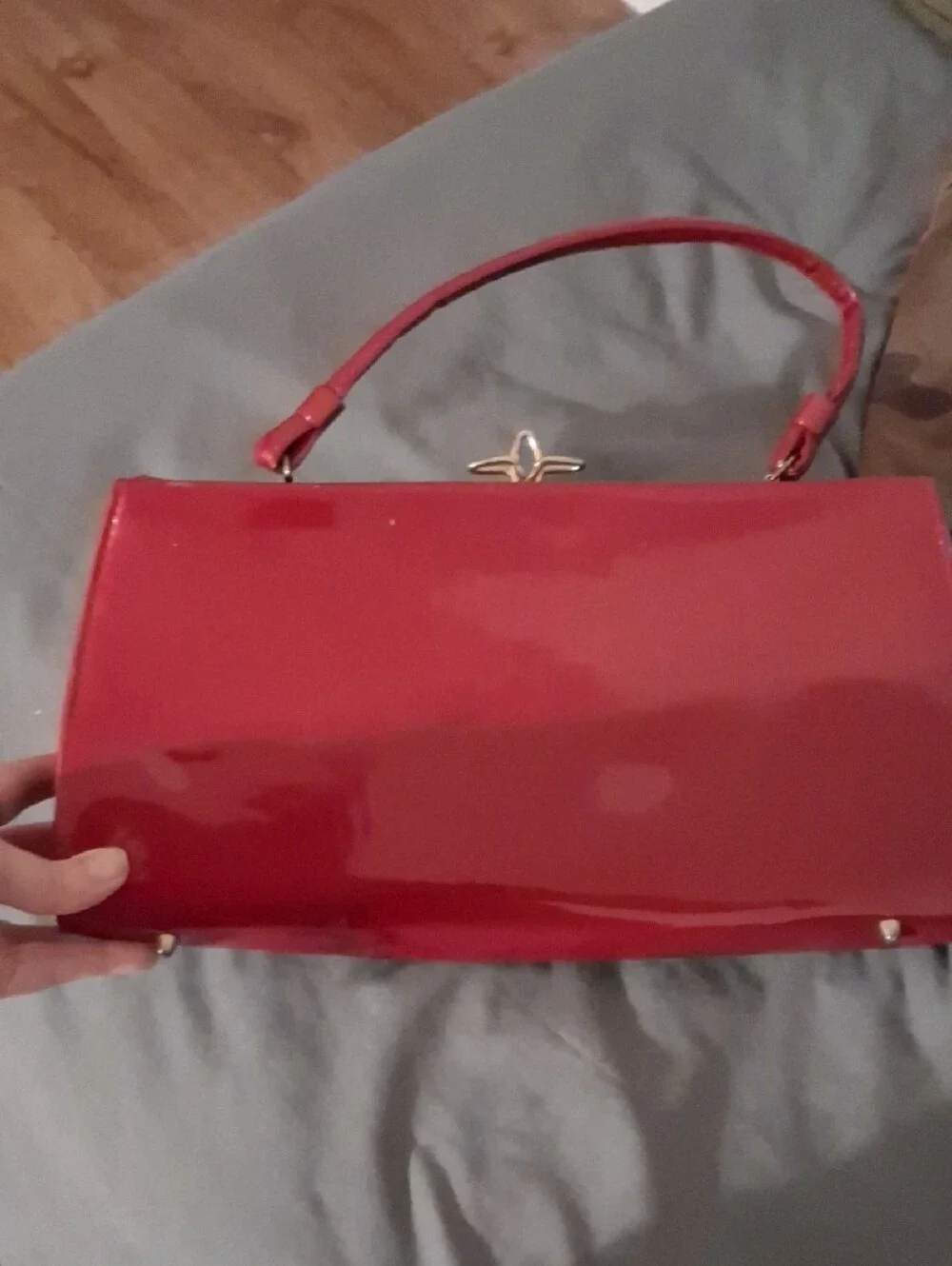 Red Patent Top-Handle Women’s Bag